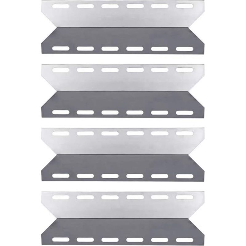92341 44 Cm Grill-hitzeverteiler Für Nexgrill, Char-broil, Cosmogrill Mit Flammengrillmuster, Ersatzteile Für Die Heizplatte Aus Edelstahl, 4er-pack