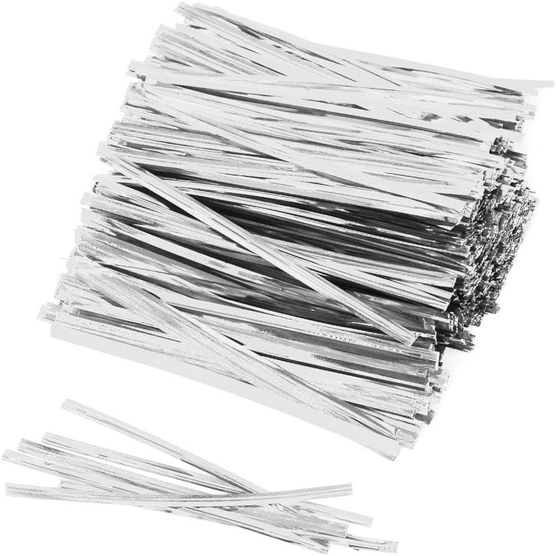 Verdrehte Metallbeutelverschlüsse Und Wiederverwendbare Plastikverschlüsse 10 Cm (silber, 16. Jahrhundert)