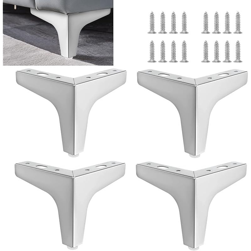 Dreieckige Möbelbeine Aus Metall, Tragfähigkeit Bis Zu 800 Kg Für Sofa, Couchtisch, Tv-ständer Und Möbel (10 Cm, Silber)