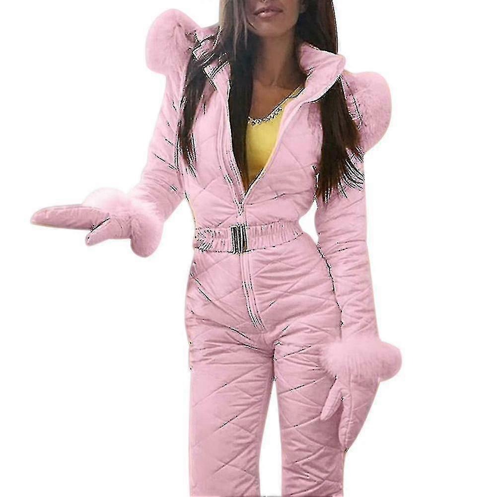 Damen Winter Warmer Schneeanzug Outdoor Sporthose Skianzug Wasserdichter Overall (pink 2xl)