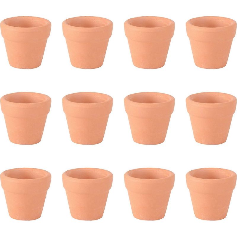Set Mit 12 Mini-terrakottatöpfen (3 X 3 Cm) Aus Keramik, Ideal Für Kakteen, Sukkulenten Und Als Kleine Anzuchttöpfe. Perfekt Für Bastelarbeiten Und Als Hochzeitsgeschenk.