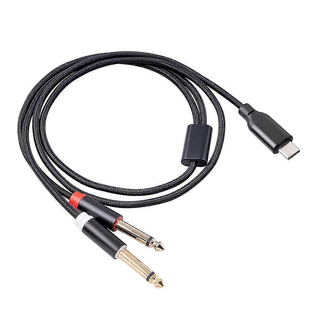 Usb-c-auf-dual-6,35-mm-stereo-audiokabel (typ C Auf Dual-6,35-mm-audiokabel) Für Smartphones Und Multimedia-anwendungen