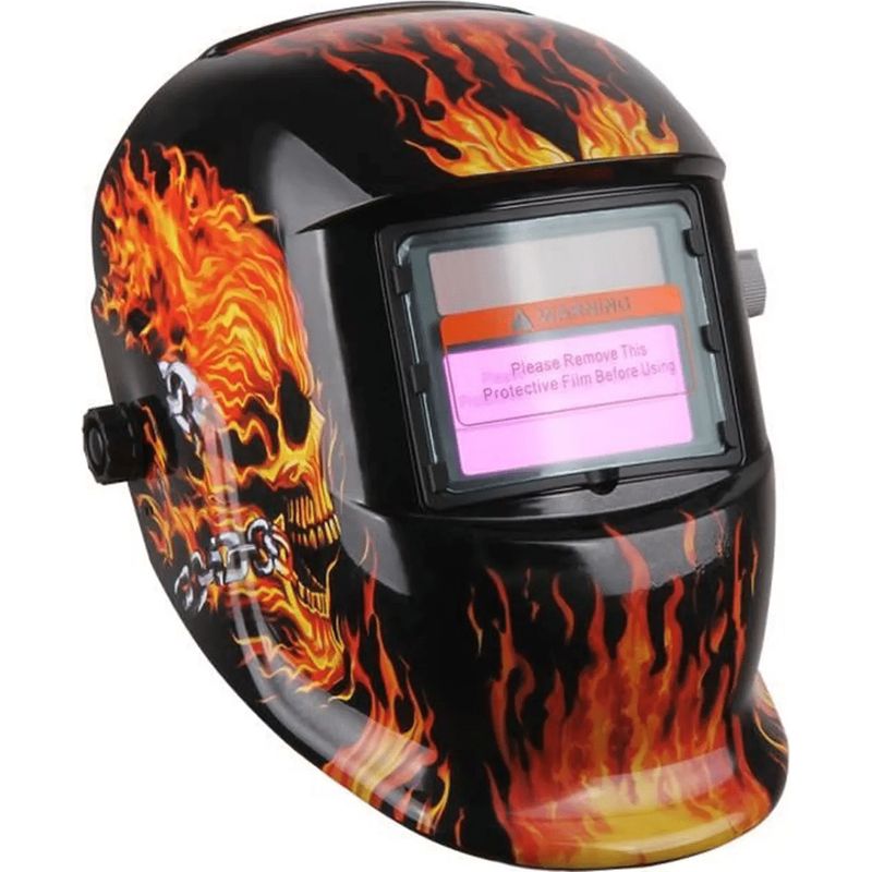 Automatisch Abdunkelnde Schweißmaske – Lcd-filter Mit Variabler Schutzstufe – Totenkopf-design – Für Lichtbogen-, Wig- Und Mig-schweißen