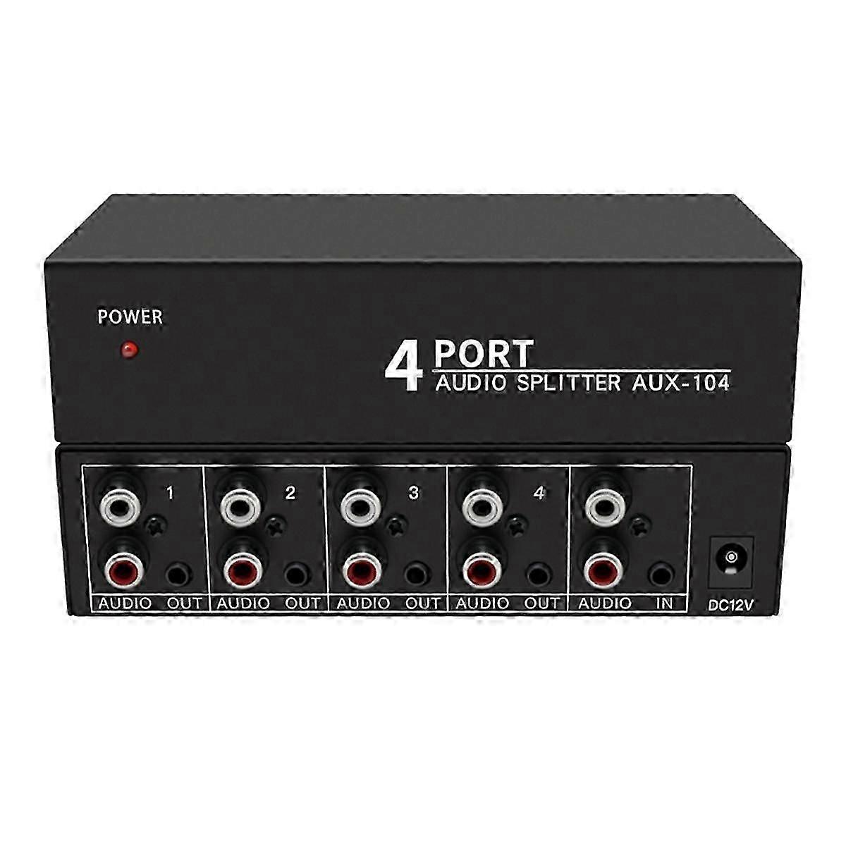 Audio-splitter 1 Eingang, 4 Ausgänge (l/r), Stereo-audio-splitter 1x4, Audioverteiler Für Pc, Dvd-player, Lautsprecher-splitter, Us-stecker