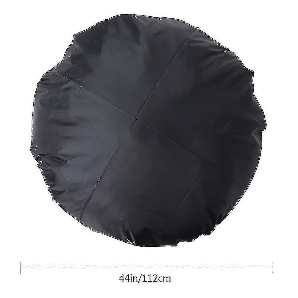 112 Cm Runde, Schwarze, Wasserdichte Grillabdeckung Für Den Außenbereich, Staubschutzhülle Für Grill, Terrasse Und Feuerstelle