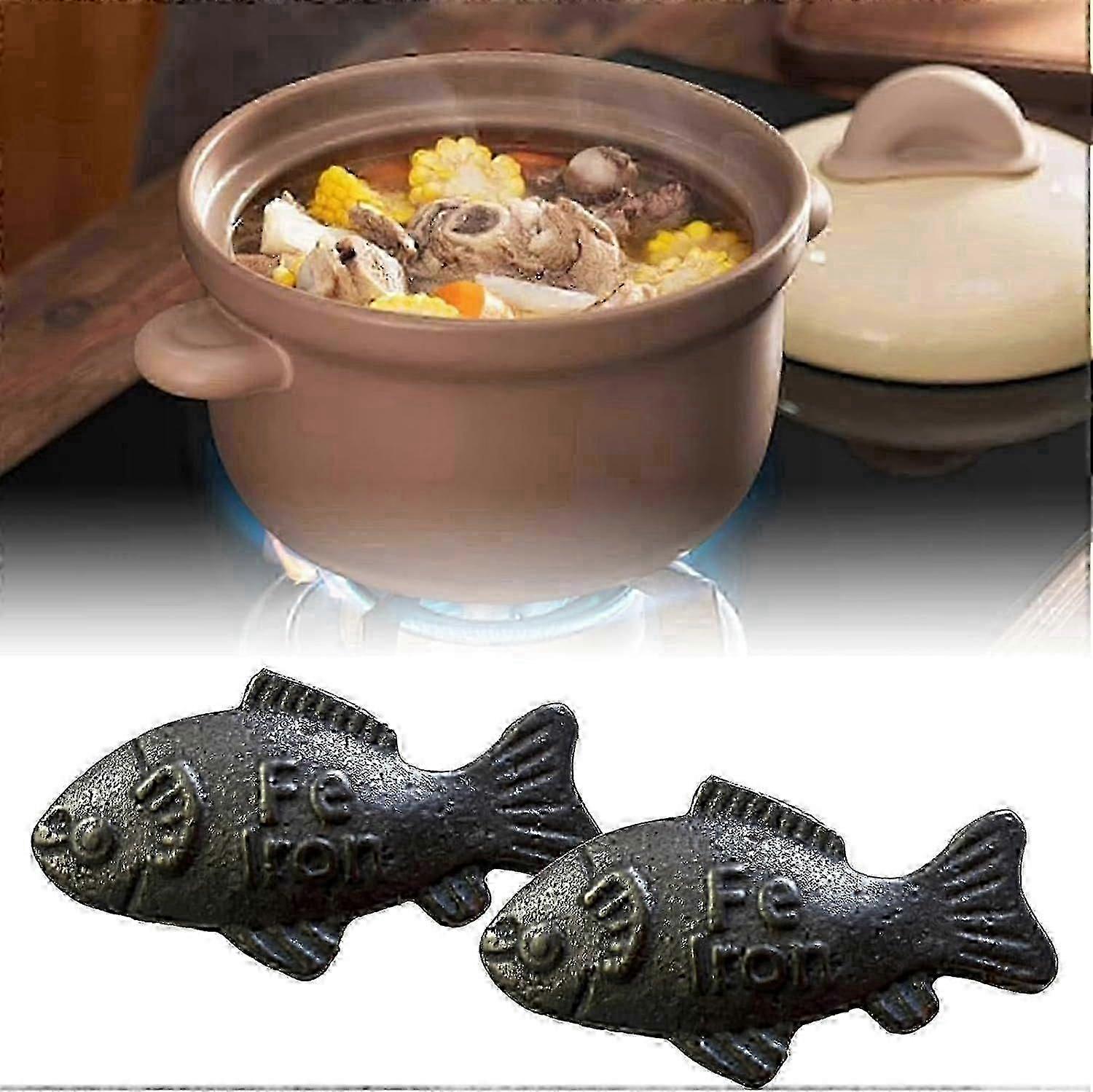 Lucky Iron Fish, Gusseisenfisch Zum Anreichern Von Speisen Mit Eisen, Fügt Speisen Und Wasser Natürliches Eisen Hinzu, Effektives Und Sicheres Wiederverwendbares Kochutensil, Ideal Für Veganer (1 Stüc