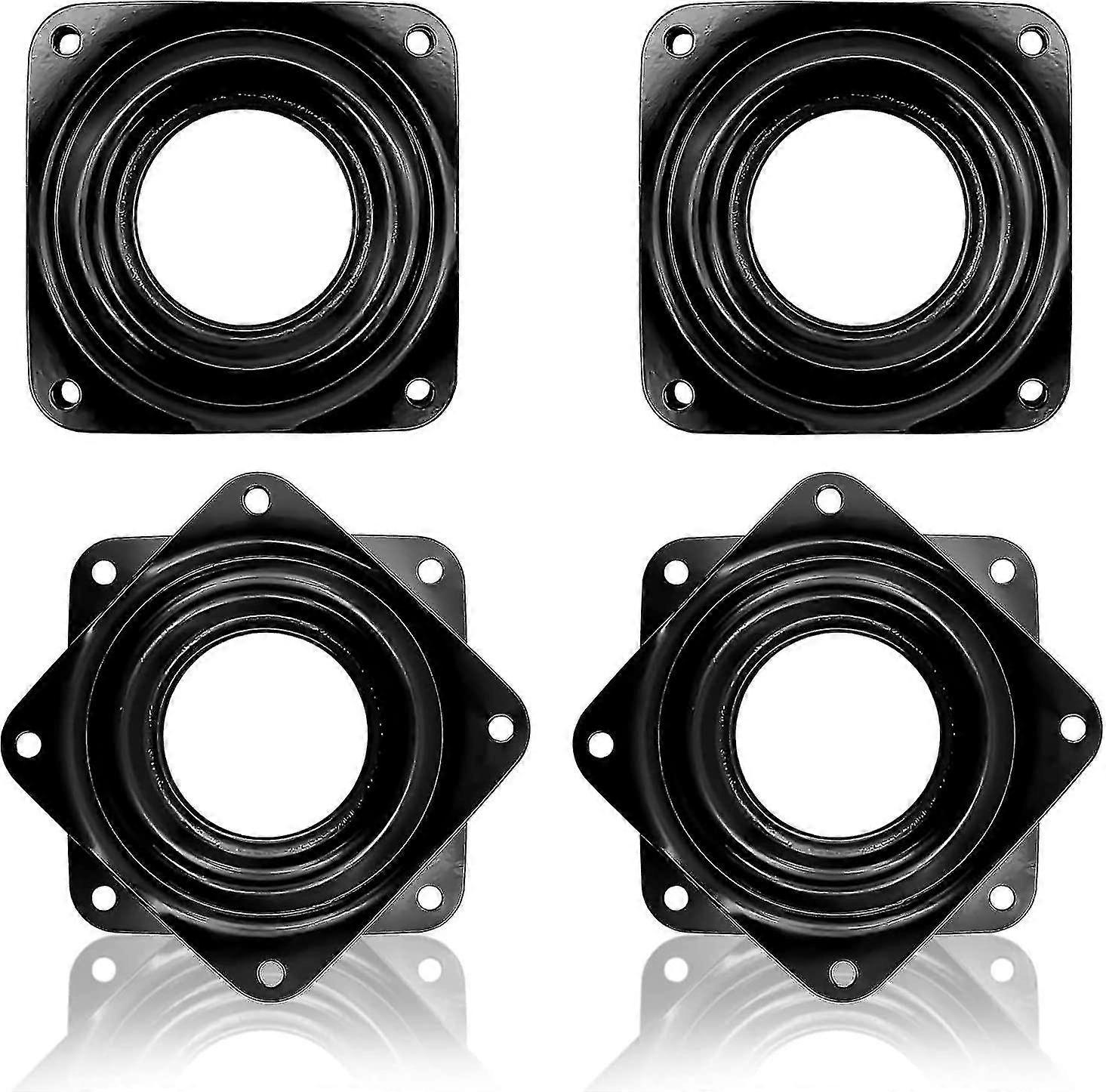 4 Stück Quadratische Drehteller, Drehtischlager, Rolldrehplatte, Metalldrehplatte, Quadratische Drehplatte, Drehteller (schwarz)