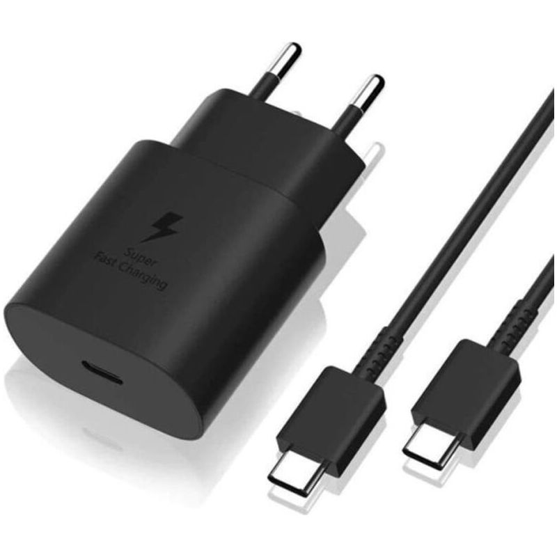 Hochleistungs-schnellladegerät Mit 25 W, Kompatibel Mit Samsung Smartphones Und Usb-c-geräten, Schwarz