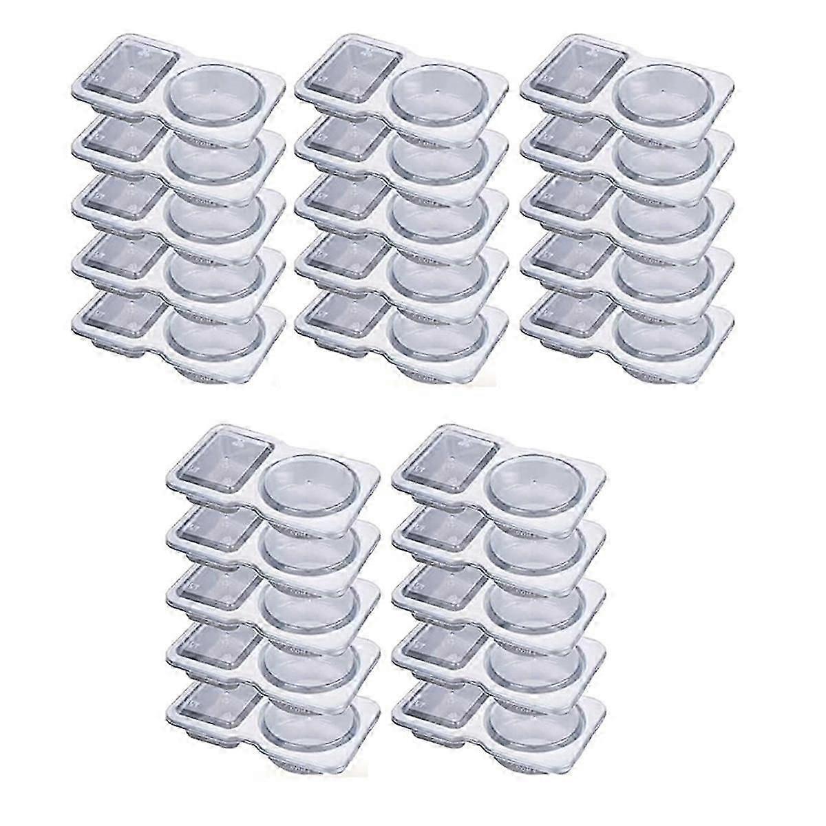 Doppelkammer-gewürzbehälter Mit Deckel - 3 Oz 2-kammer-snackbehälter, Wiederverwendbare Saucenbehälter, 35 Stück (25 Stück)