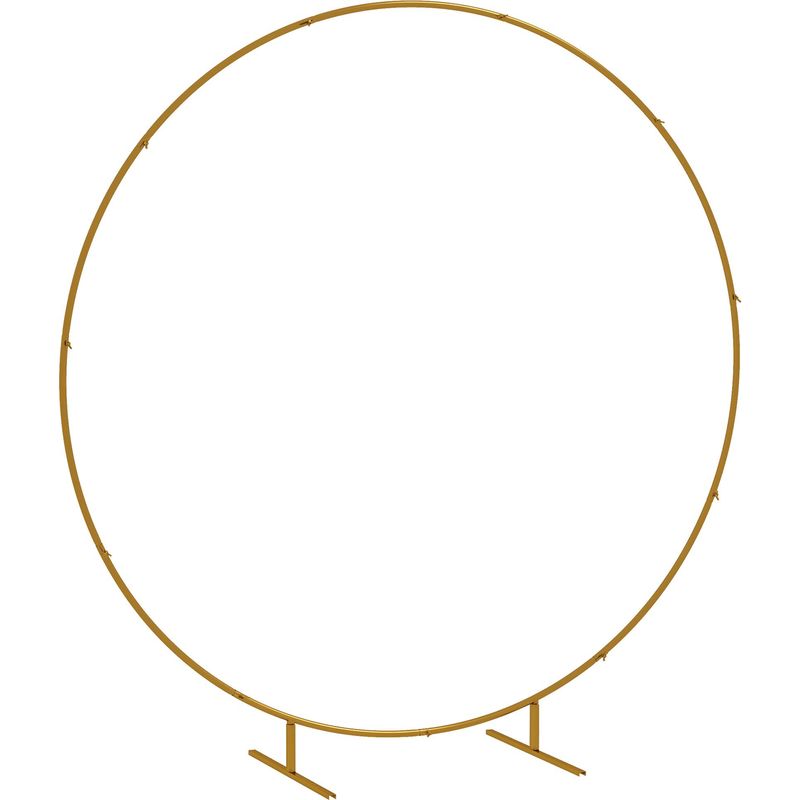 Runder Gartenbogen Aus Stahl Für Ballons Und Kletterpflanzen, Ideal Für Feierlichkeiten, Geburtstage Und Veranstaltungen, 222 X 60 X 224 Cm, Goldfarben