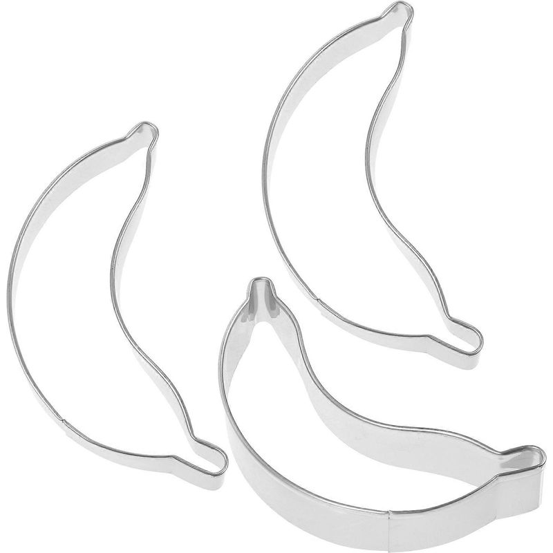 Set Aus 3 Bananenförmigen Ausstechformen Aus Edelstahl, Geeignet Für Schokolade, Cupcakes Und Selbstgemachte Desserts.