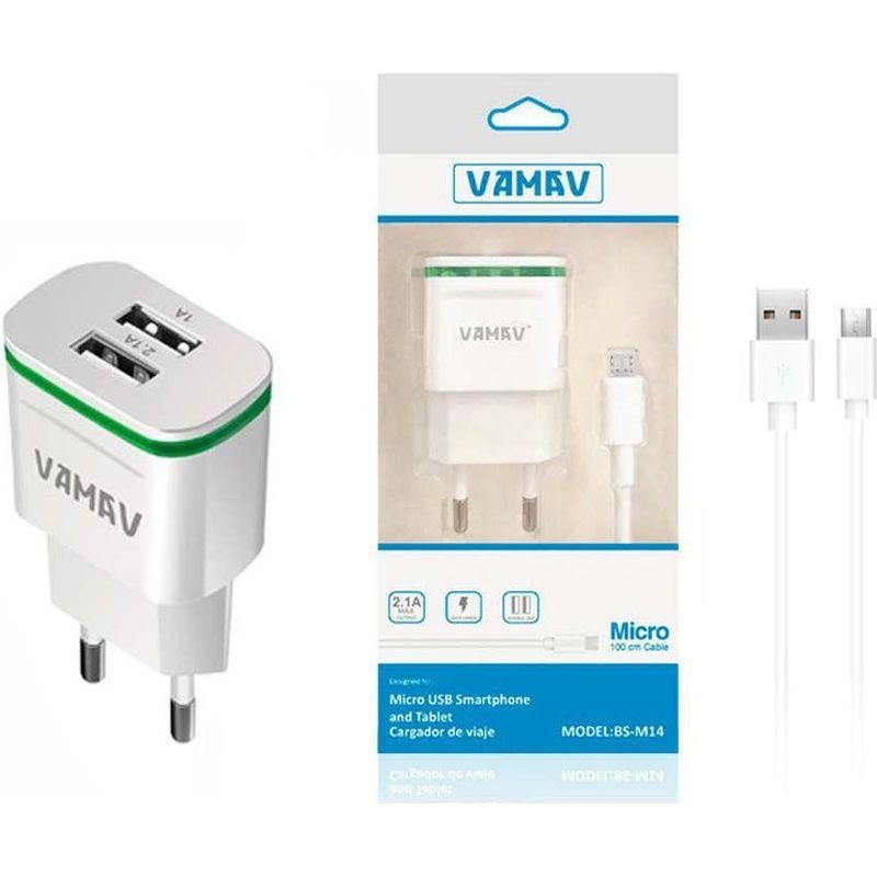 Dual Usb 2.1a Micro Usb Ladegerät-set - Schnellladung Mit Micro Usb Kabel - Kompatibel Mit Samsung, Xiaomi, Huawei, Android Und Anderen Geräten.