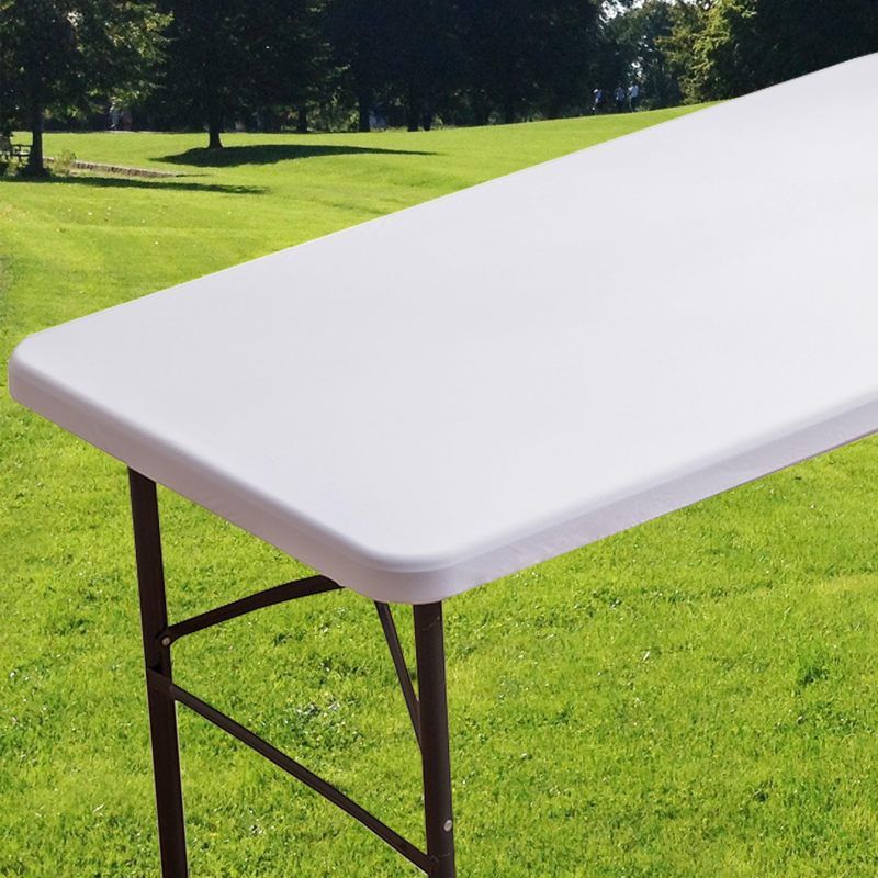 Elastische, Rechteckige Tischdecke (weiß) Für Camping, Bankette Und Besondere Anlässe. Leicht Aufzubauen Und Zu Reinigen. Maße: 122 X 76 Cm.