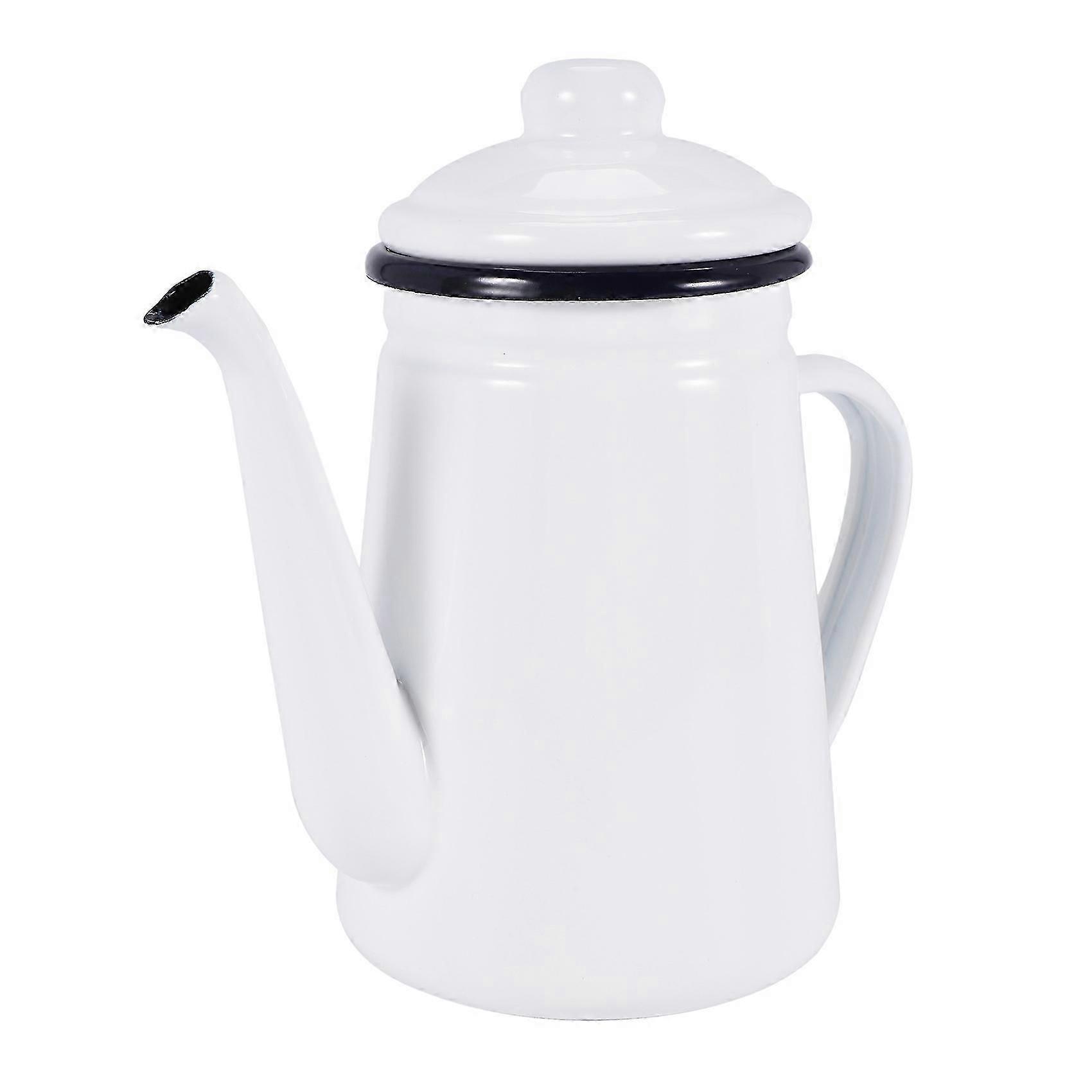 1,1-liter-hochwertige Emaille-kaffeekanne, Milchkanne, Wasserkrug, Teekanne, Wasserkocher Für Gasherd Und I