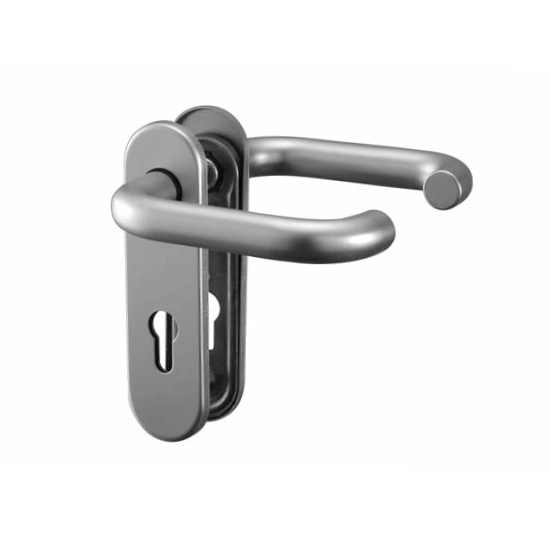 Drückergarnitur Pz Fs Panik Kurzschild Aluminium Silber Nr.5083