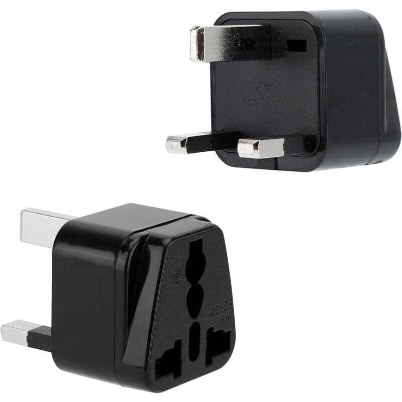 Ulisem2x Schwarzer Steckeradapter – 2er-pack Reiseadapter Typ G Für Deutschland, Italien, Spanien Und Frankreich – Konverter