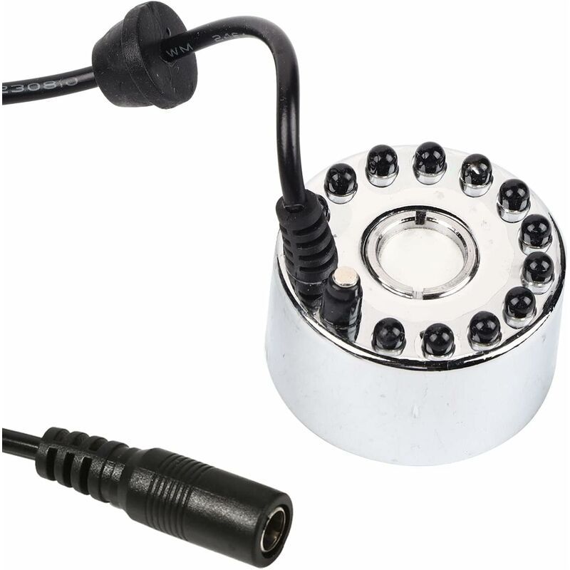 Lablanc – Ultraschall-luftbefeuchter, Farbvernebler, Wasserfontäne, Teichzerstäuber, Luftbefeuchter, 12 Leds, 24 V (dreifarbiger Farbverlaufszerstäuber + Eu-stecker), Ultraschall-led-vernebler