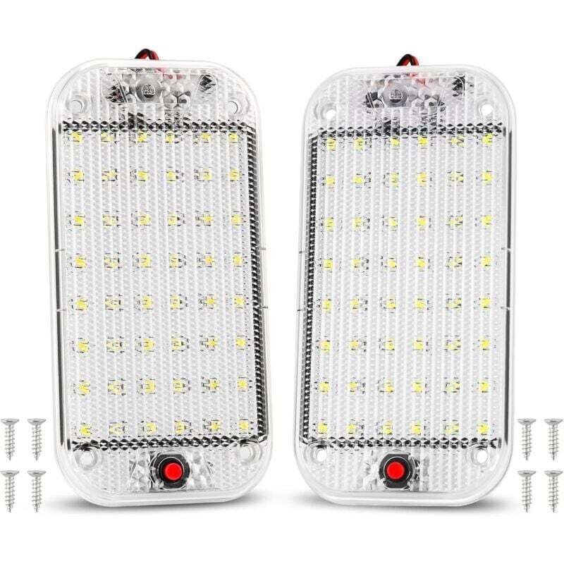 Ulisem 12v Led-innenraumleuchte, Helle Autolampe, 48 Leds Mit Ein-/ausschalter Für Transporter, Camping, Boot, 2er-pack