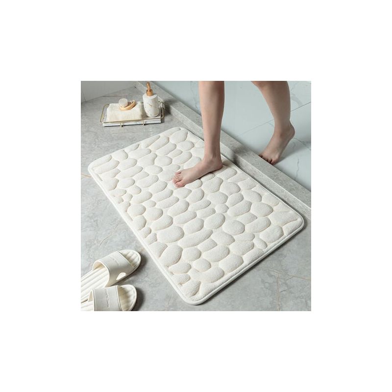 Lablanc - Fußmatte Mit Waffelstruktur Und Kieselsteinmuster, Saugfähige, Rutschfeste Fußmatte Für Den Badezimmereingang (milchweiß, 40 X 60 Cm)