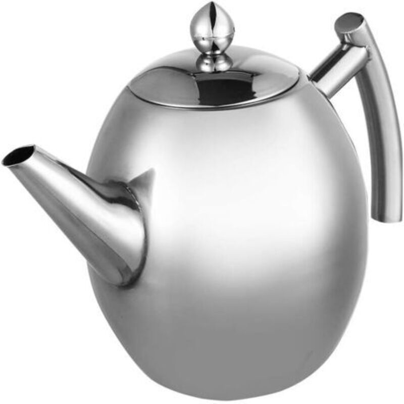 Marokkanische Teekanne Mit Filter – 1-liter-edelstahlkessel/kaffeekanne Mit Filter, Großer, Verdickter, Flacher Bodenbehälter Für Kaffee/tee Mit Filter