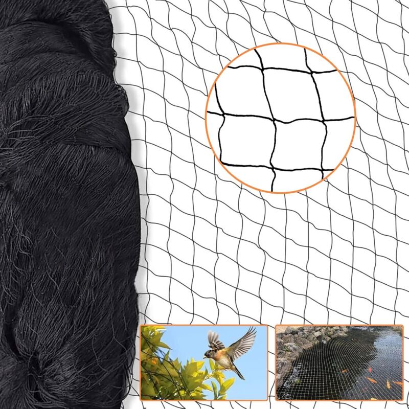 Vogelschutznetz 15x15m – Hochdichtes Nylon – 5x5cm Maschenweite – Uv-beständig – Schutz Für Obstgärten Und Hühnerställe