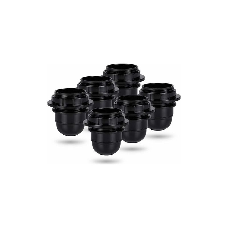 Lablanc – Schwarze E27-schraubfassung – 6x E27-lampenfassung Mit Kunststoffring – E27-glühbirnenfassung – E27-glühbirnenhalter Für Decken- Und Pendelleuchten