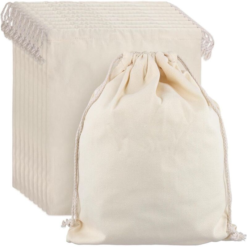 Set Mit 10 Stoffbeuteln Mit Kordelzug – 40 X 34 Cm – Schuhaufbewahrungsbeutel – Geschenktüten Für Süßigkeiten, Partys, Feste