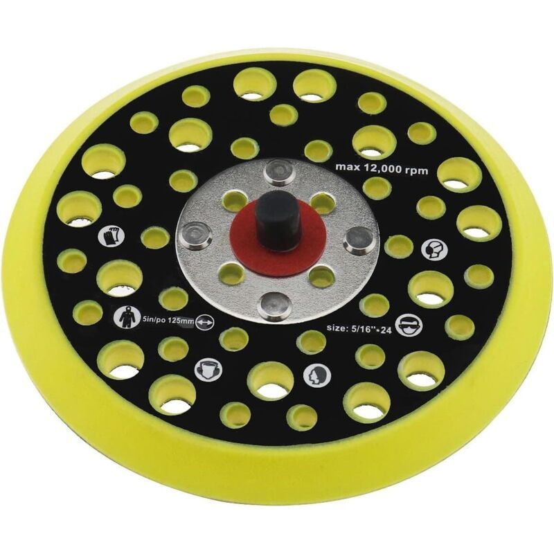 Lablanc – 125 Mm (5 Zoll) Trägerplatte, Kompatibel Mit Mirka Ceros/deros, 44 Löcher, 5/16"-drahtklemmung, Schleifer-klettverschluss, Elektrowerkzeugzubehör