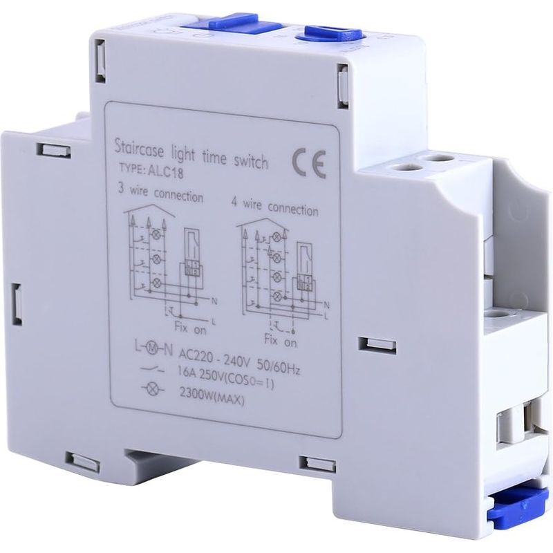 Lablanc – Alc18 Mechanischer Zeitschalter Für Treppenhausbeleuchtung, Elektronischer Relais-zeitschalter, 220–240 V Wechselstrom, 16 A Für Flur- Und Treppenhausbeleuchtung