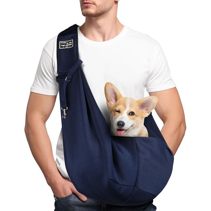 Hunde- Und Katzentragetasche, Verstellbare Schultertasche Für Kleine Hunde/katzen Bis 7,5 Kg, Für Outdoor-aktivitäten, Reisen, U-bahn (blau)