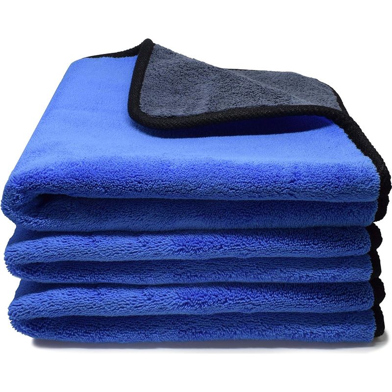 3-teiliges Mikrofasertuch-set (500 G/m²) Für Optimale Lackpflege, Extrem Saugfähig Und Weich Für Die Auto- Und Motorradpflege, 30 X 30 Cm