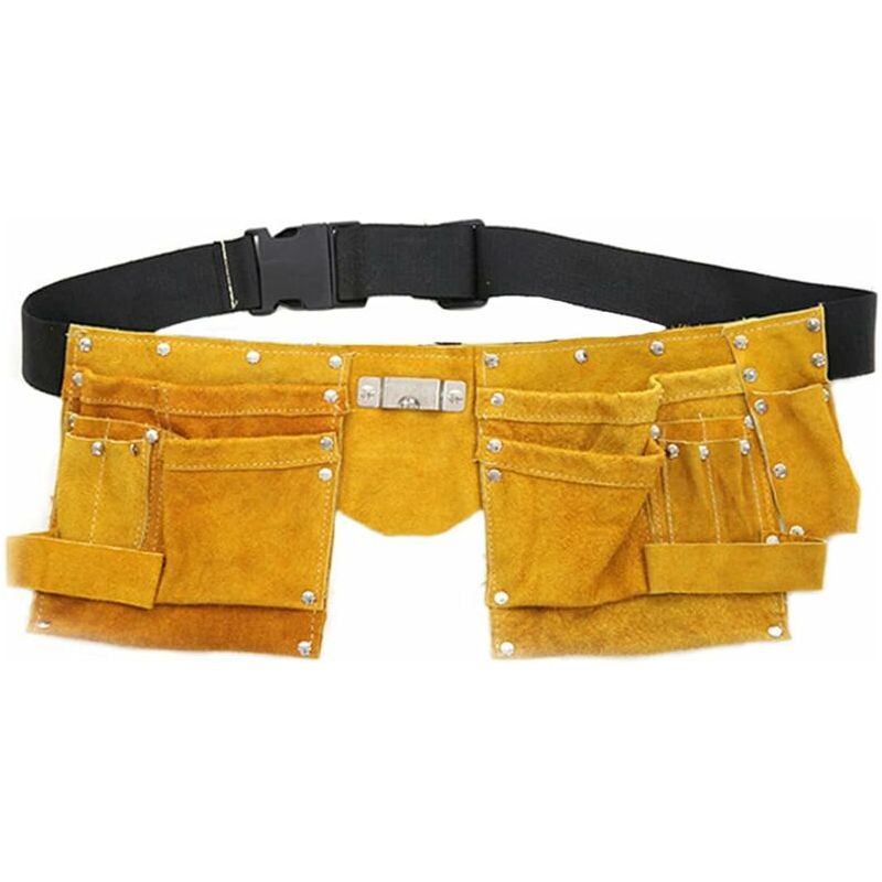 Werkzeuggürteltasche Aus Leder, Robuste Tasche Mit Taschen Für Heimwerker, Schreiner Und Tischler (herren/damen)