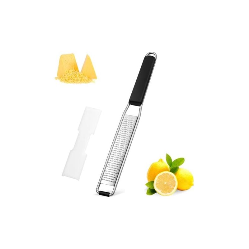 Lablanc – Käsereibe, Zestenreibe Für Zitrusfrüchte, Parmesan, Ingwer, Schokolade, Edelstahl-reibe, Mit Schutzdeckel Und Reinigungsbürste, Silber