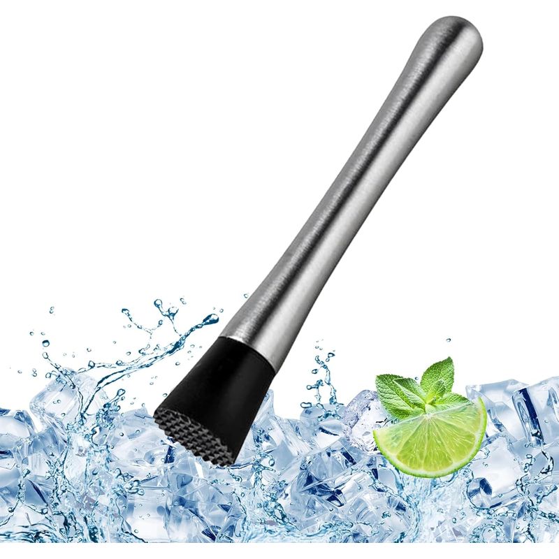 Stößel Aus Edelstahl, Cocktailstößel, Silber, Bartoolset, Zum Zerkleinern Von Eiswürfeln