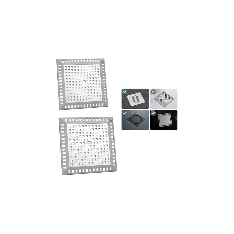 Lablanc - Duschhaarsieb 12,3 X 12,3 Cm, Quadratisch, Edelstahl, Küchenspüle, Silberfarben, Verstopfungsfrei, Für Bad Und Küche