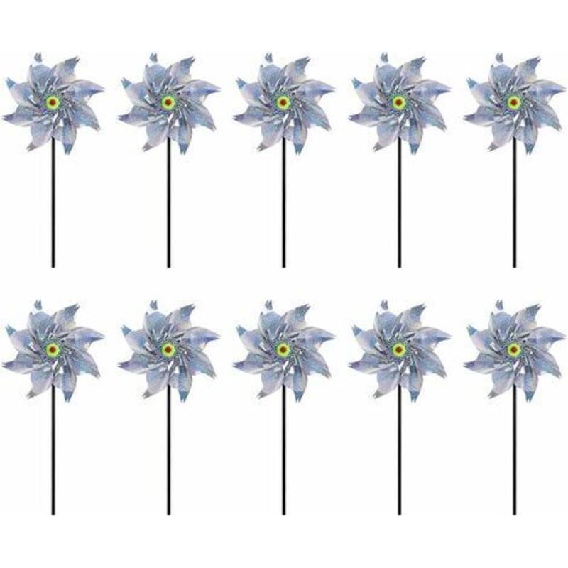 Lablanc – Reflektierende Windmühle, 10 Stück, Vogelabweisende Reflektierende Windmühlen, Gartenwindmühle, Vogelabwehr Zum Schutz Von Garten/obstgarten/innenhof