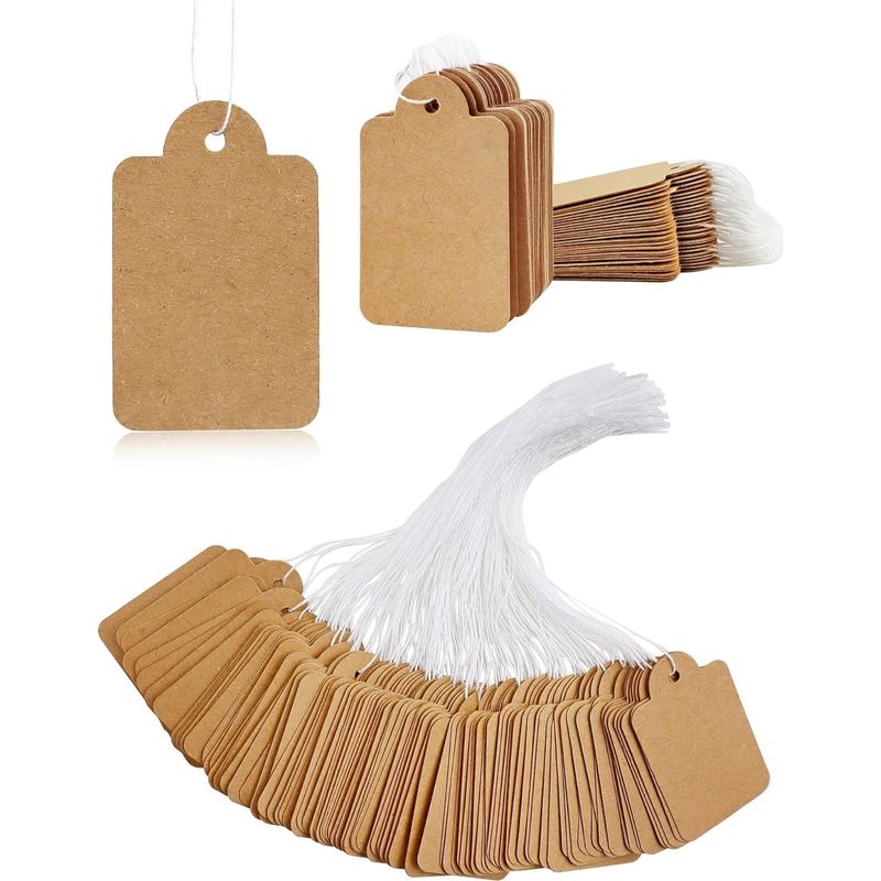 500 Stück Kraftpapier-preisschilder Mit 2,8 X 4,5 Cm Linie, Blanko-preisschilder Für Kleidung Zum Beschriften Von Schmuck- Und Bekleidungsdisplays Sowie Für Flohmärkte