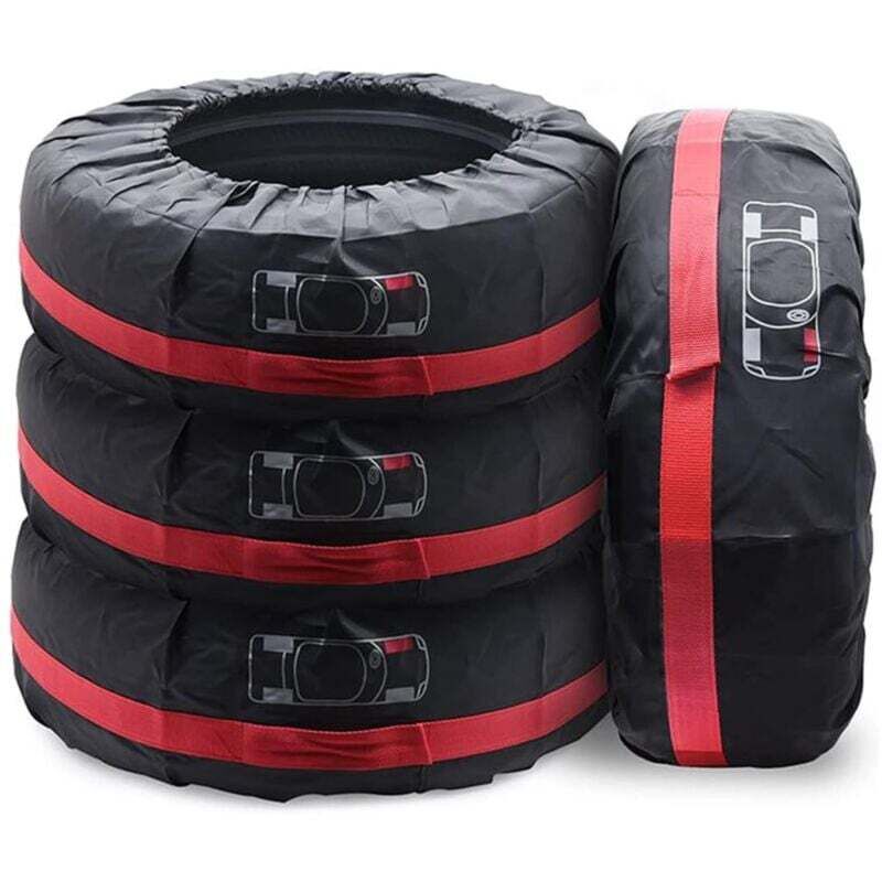 Set Mit 4 Reifenabdeckungen 13-17" Wasserdichte Reserveradabdeckungen Autoradschutz (rot, 66 Cm Durchmesser)