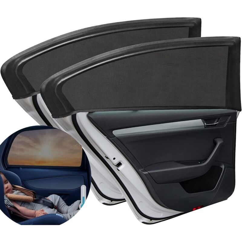 2 Stück Sonnenschutzblenden Für Die Hinteren Autoseiten, Sonnenschutzsocken Für Babys, Blockieren Uv-strahlen, Sonnenschutzblenden Für Kinder Und Haustiere (schwarz)