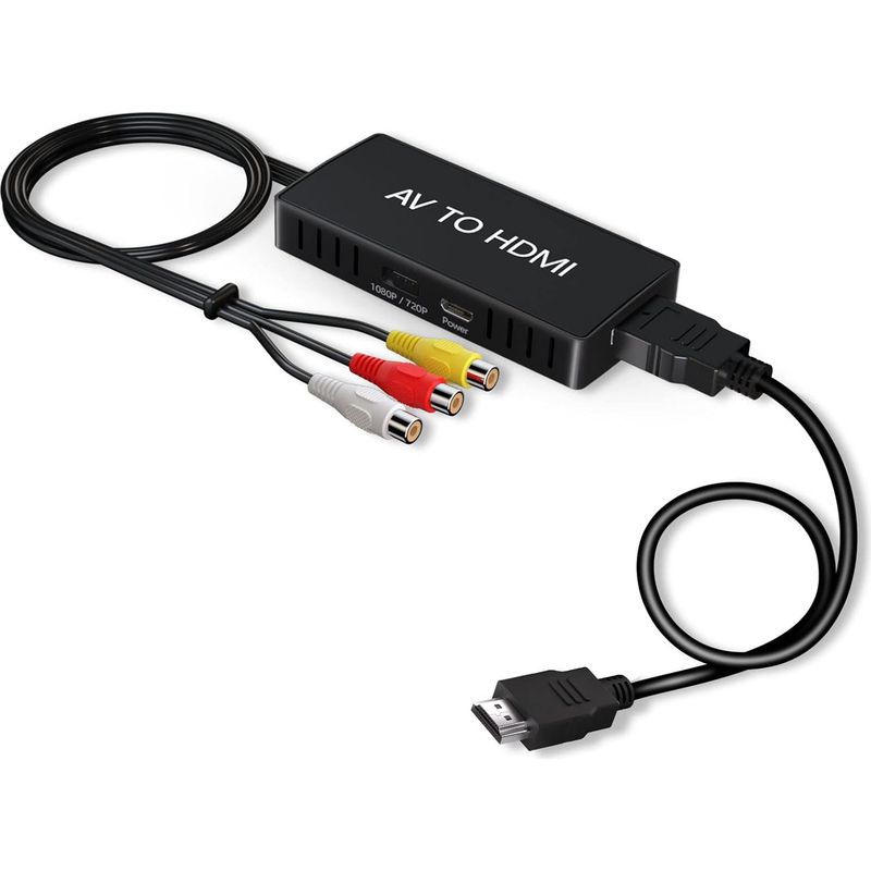 Lablanc – Rca-zu-hdmi-, Av-zu-hdmi-adapter, 1080p Composite Cvbs Av-zu-hdmi-audio-video-konverter-adapter Mit Hdmi-kabel. Unterstützt Pal/ntsc Für Pc, Tv, Wii, Xbox, Set-top-box, Vhs Und Videorecorder