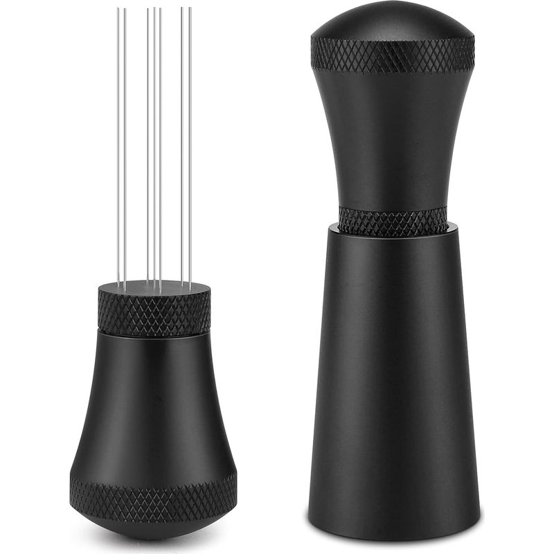 Lablanc – 7-nadel-espresso-portionierer, Kaffeepulver-rührstab, Espresso-verteiler, Kaffeerührstab, Nadelspender, Schwarz