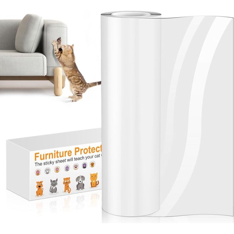 Lablanc – Kratzfester Katzensofaschutz 30 Cm X 5 M Transparente, Selbstklebende Rolle, Kratzschutz Für Möbel, Türen, Wände, Teppiche, Arbeitsplatten