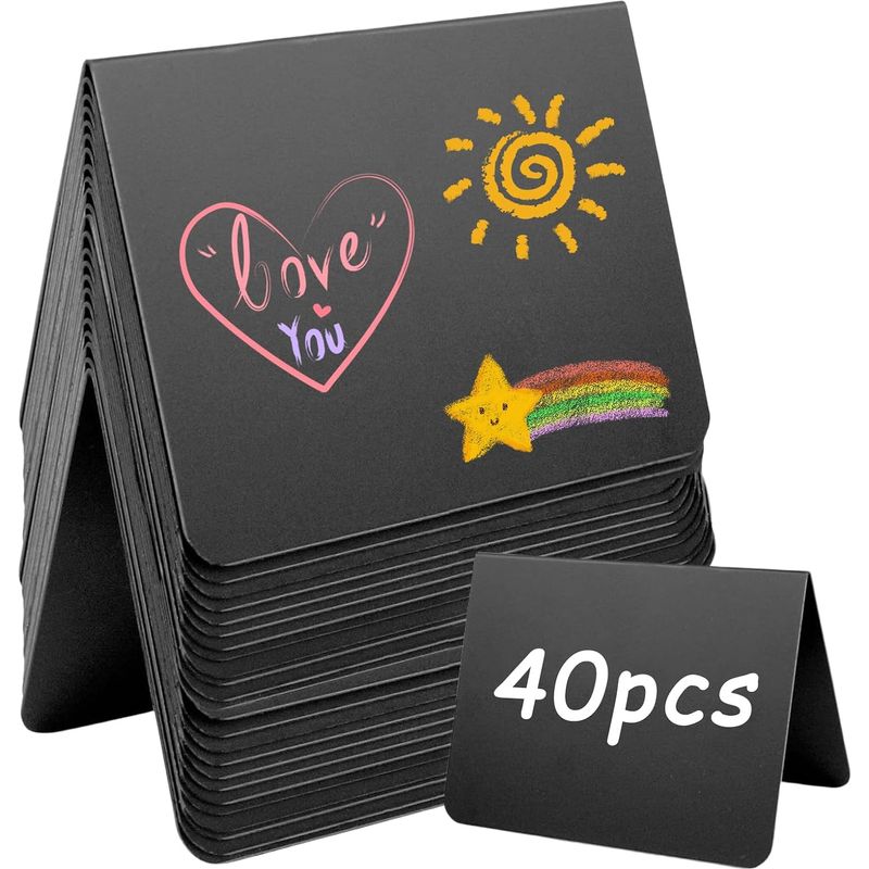 40 Mini-tafeln: Wiederverwendbare Mini-schiefertafeln Für Preisschilder, Mini-präsentationstafeln Für Hochzeitsbuffets, Bäckereien, Partys, Kleine Kreidetafeln