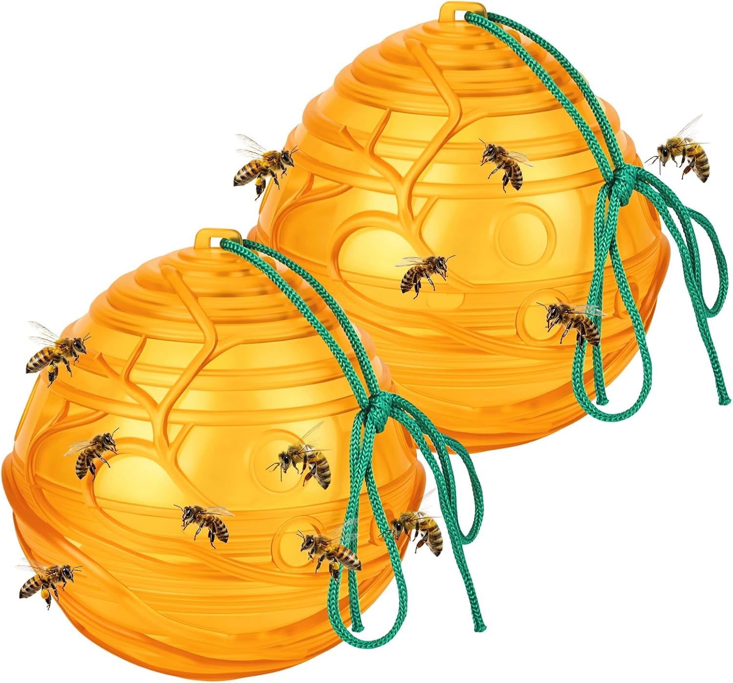 Set Mit 2 Wespenfallen – Für Den Außenbereich – Wespenabwehr – Freistehend Und Hängend – 360°-wirkung – Durchmesser: 11 X 13 Cm – Mückenfalle