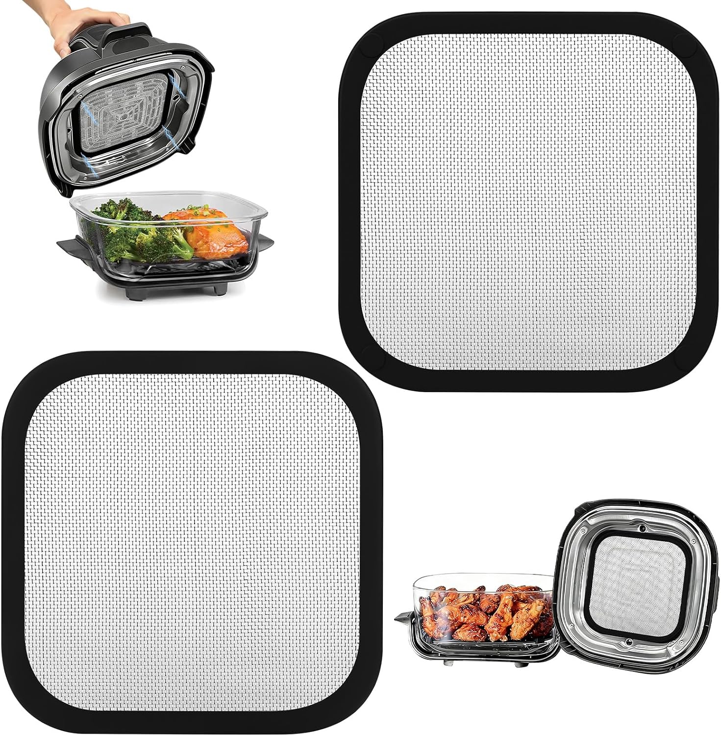 2er-pack Spritzschutz Aus Edelstahl, Magnetischer Spritzschutz Für Airfryer, Kompatibel Mit Ninja Crispi Fn101eugy, Fn101eust Und Fn101eusg