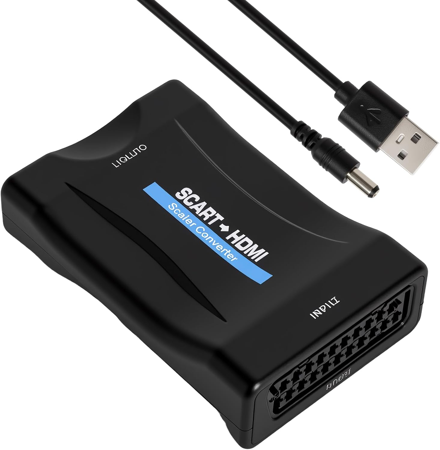 Peritel-zu-hdmi-konverter Videosignal-av-zu-hdmi 720p/1080p, Mit Usb-zu-hdmi-versorgungskabel, Plug & Play, Kompatibel Mit Dvd, Ps3, Vhs, Tv, Monitor, Projektor