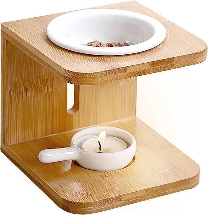 Duftlampen Aus Bambus Und Keramik, Schmelzbrenner, Duftlampen, Kerzenwärmer, Räuchergefäße, Duftdiffusoren Für Zuhause, Büro, Spa Und Yoga