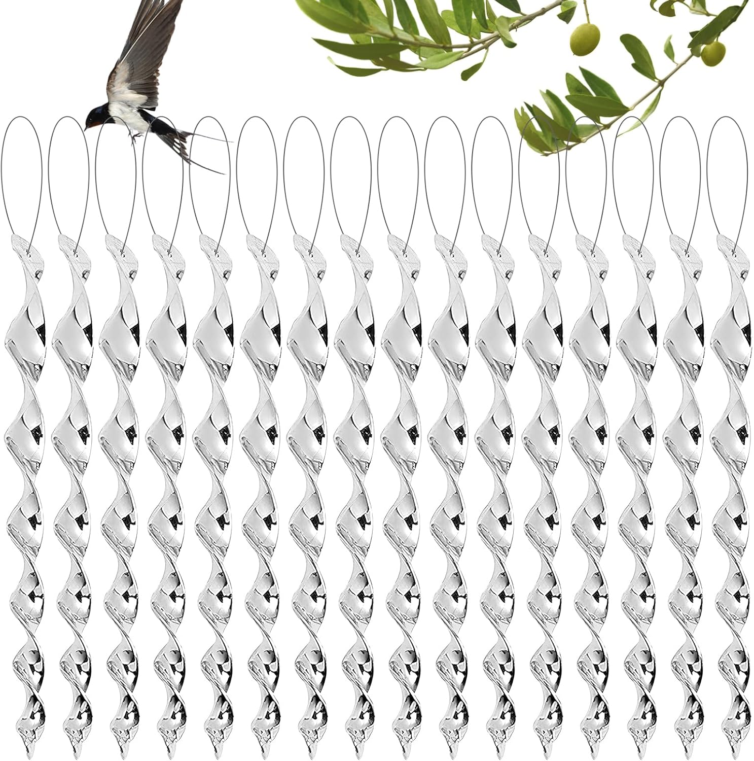 16er-pack Reflektierende Spiral-vogelscheuchen, Windfahnen Für Balkon Und Garten, Hochwirksame Vogelscheuche Gegen Raben Und Amseln, Hausschutz
