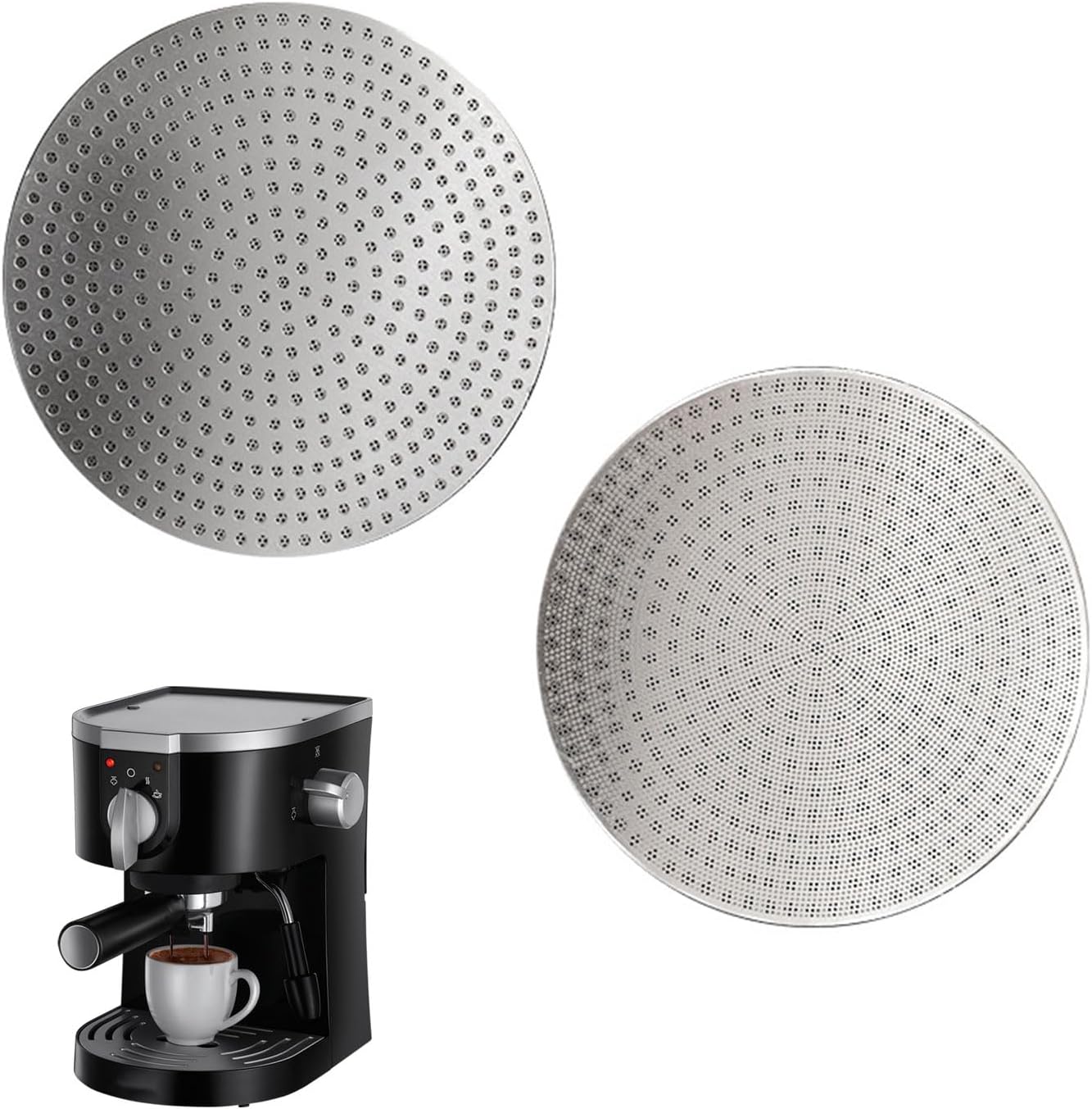 2-teiliges Espressosieb-set (51 Mm), Espressosieb Aus Edelstahl 304, Wabenstruktur, Doppellagig, 0,8 Mm Dick, Passend Für Barista-siebträger.