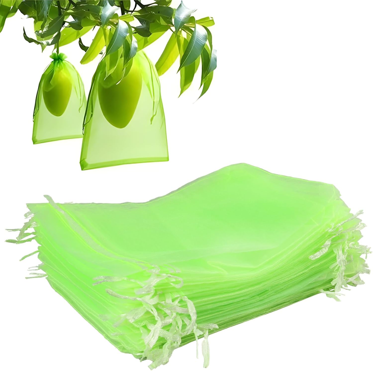 50 X Traubenschutzbeutel 15 X 20 Cm, Wiederverwendbare Organza-netzbeutel Mit Kordelzug, Effektiver Schutz Der Früchte Vor Fliegen, Wespen, Vögeln Und Hagelschäden, Für Weinberge Und
